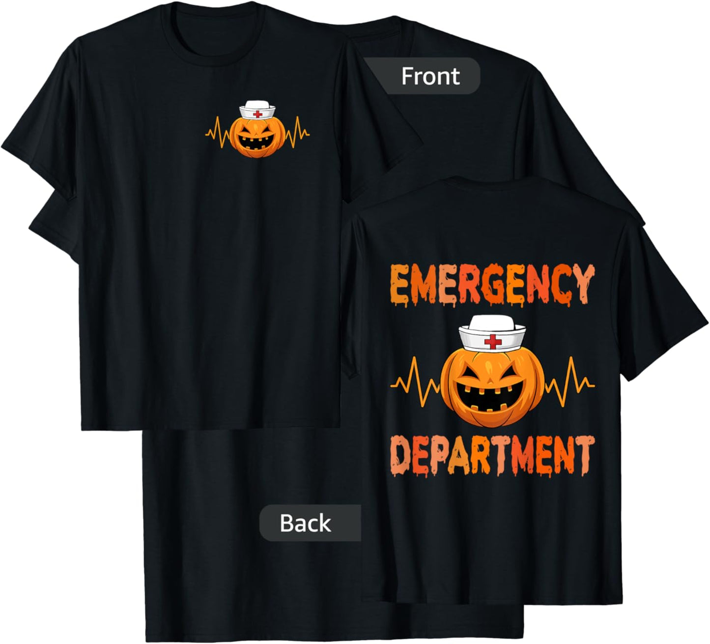 Emergency Department Halloween Emergency Room Nursing Nurse T-Shirt - T-Shirt | Black