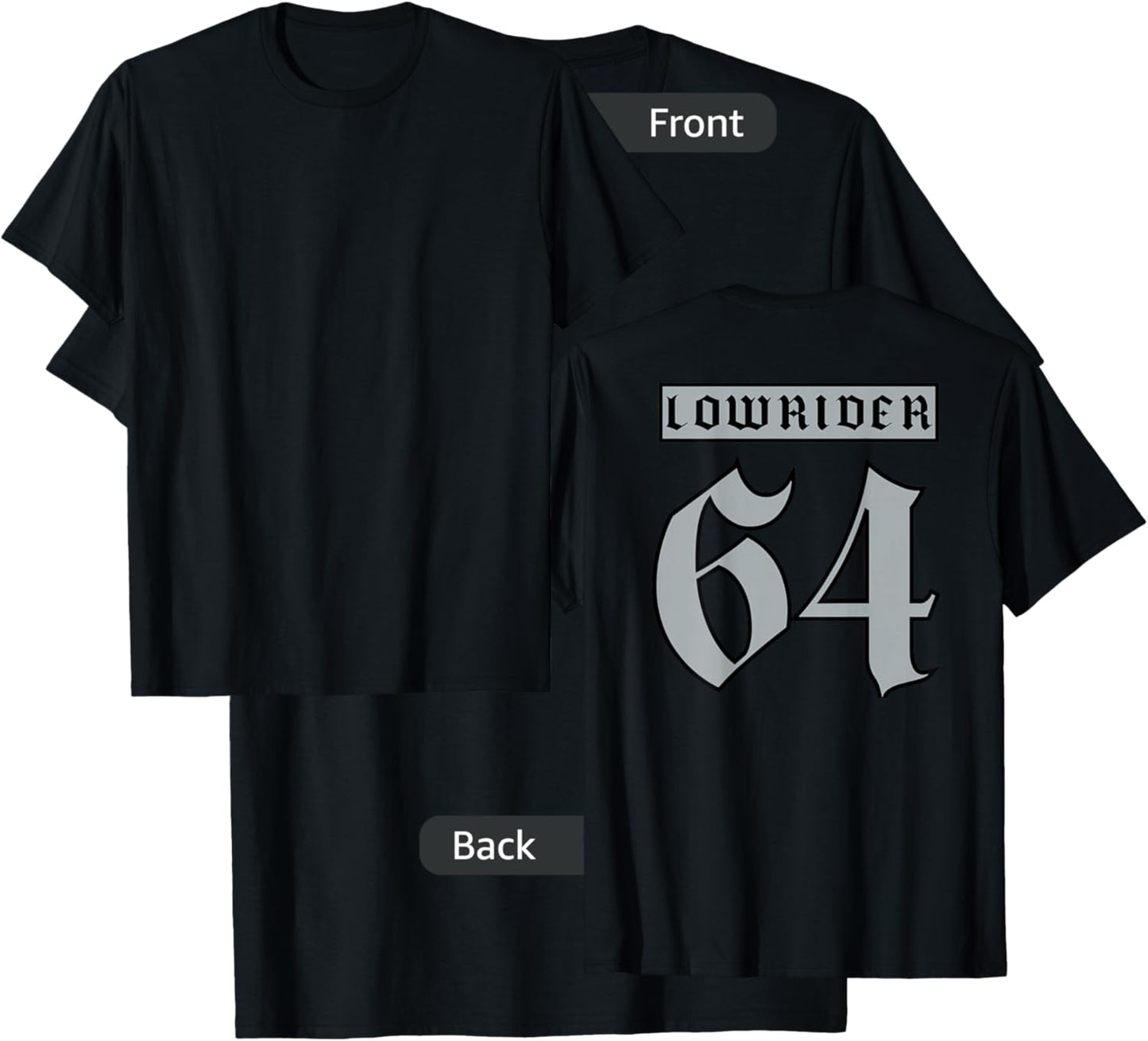 Lowrider 64 Jersey (Back) Classic Low Rider car Chicano Art T-Shirt - T-Shirt | Black
