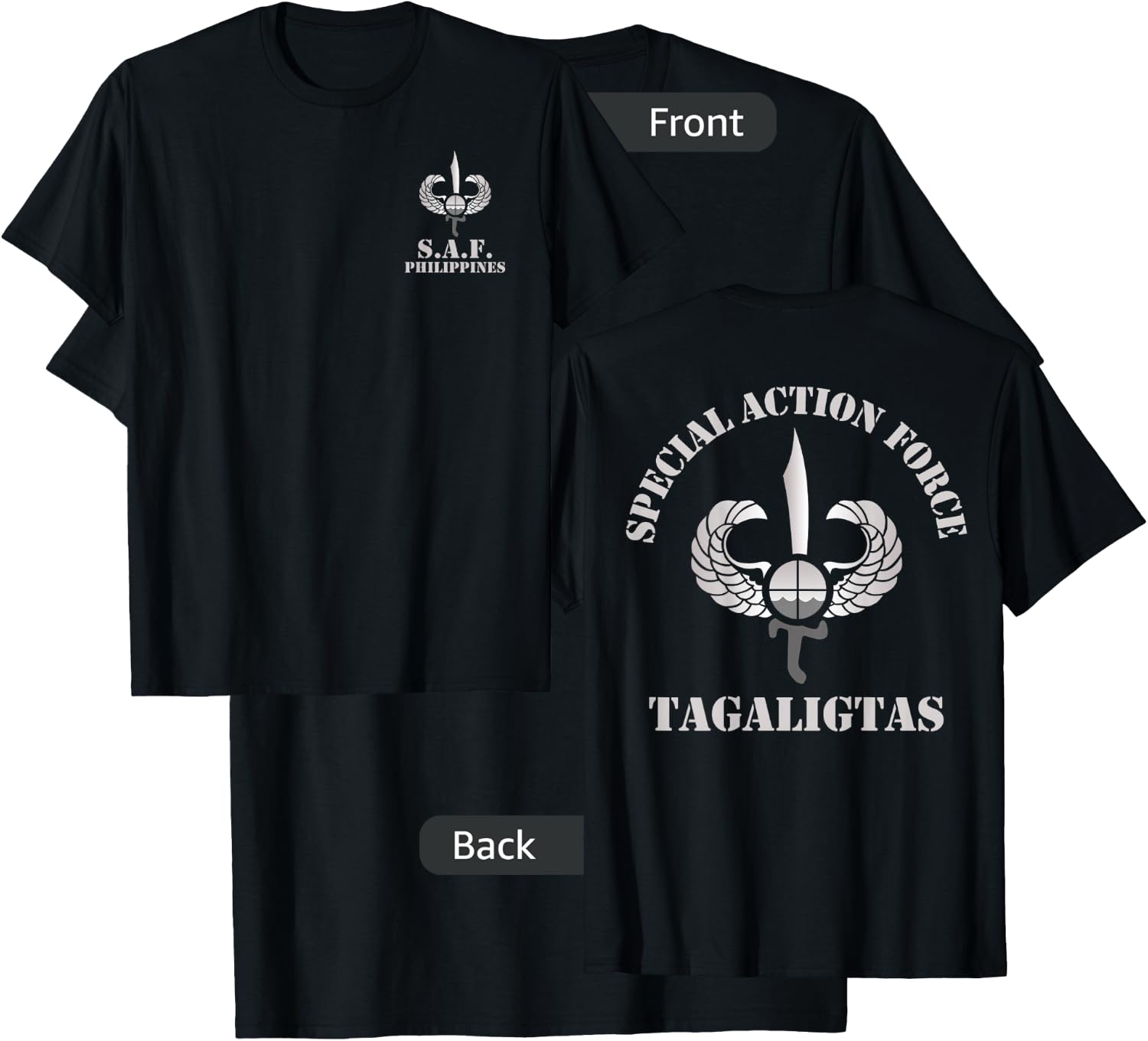 Special Action Force SAF Philippines Police T-Shirt - T-Shirt | Black