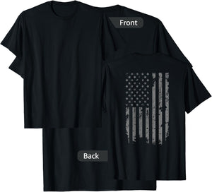 Vintage Distressed American Flag T-Shirt - T-Shirt | Black