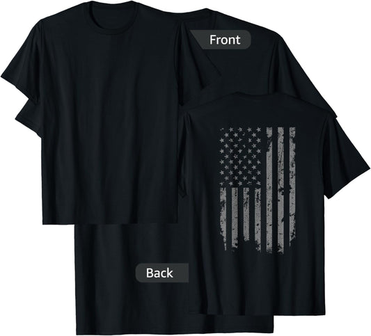 Vintage Distressed American Flag T-Shirt - T-Shirt | Black