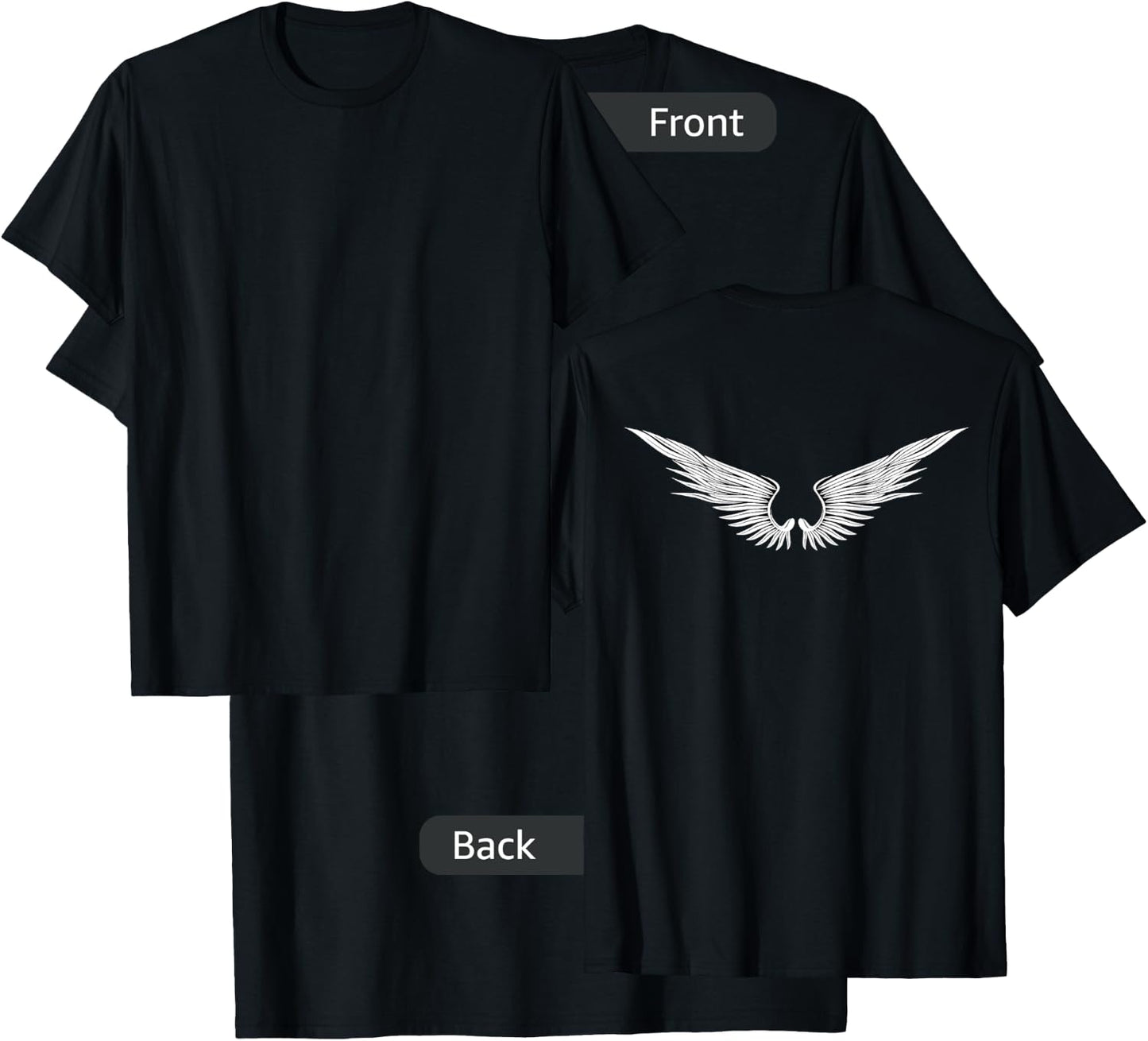 Angel Wings Freedom Guardian & Women Angel T-Shirt - T-Shirt | Black