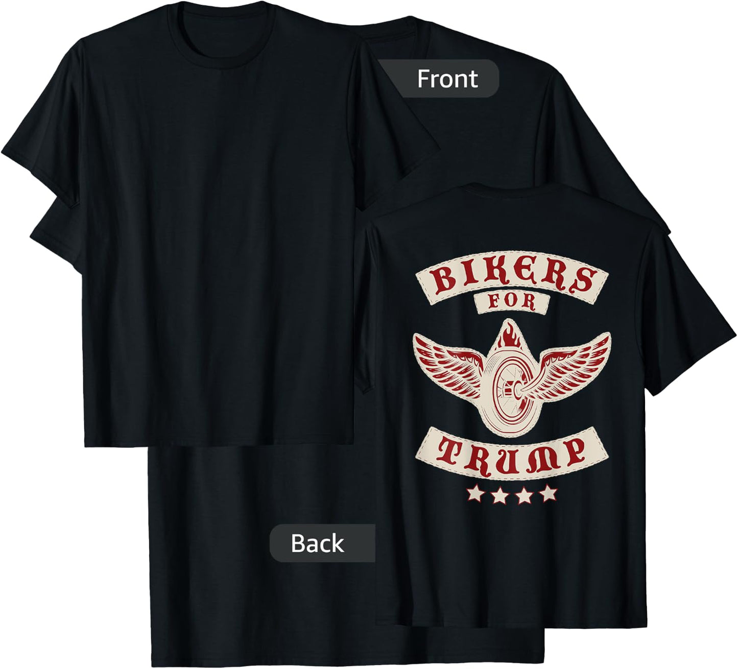 Bikers For Trump 2020 MC ( Design on Back) T-Shirt - T-Shirt | Black