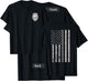 Corrections Officer Gifts Flag Thin Gray Silver Line 2-Sided T-Shirt - T-Shirt | Black
