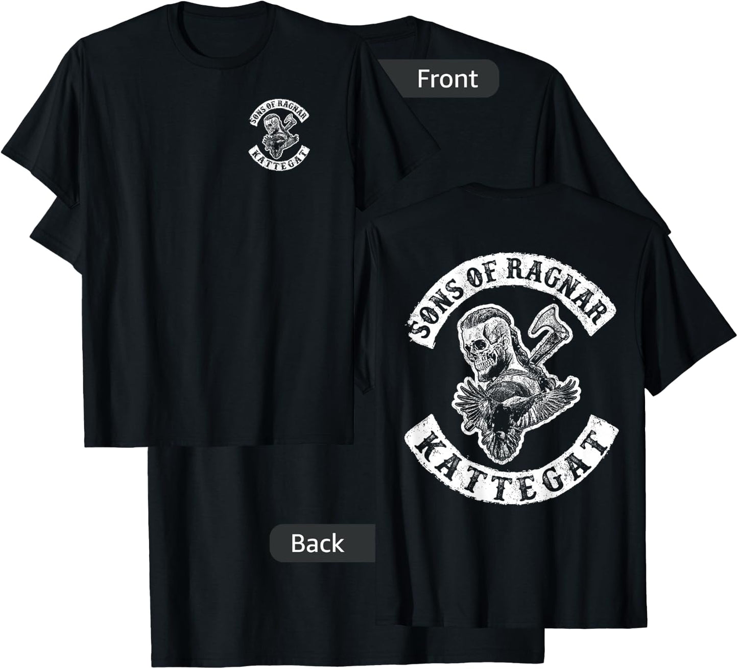 Sons of Ragnar - Kattegat (both sides) T-Shirt - T-Shirt | Black