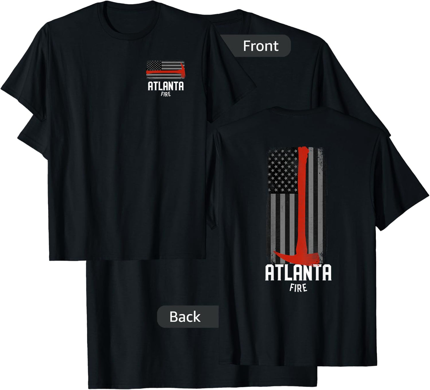 Atlanta Georgia Fire Rescue Department Firefighters T-Shirt - T-Shirt | Black