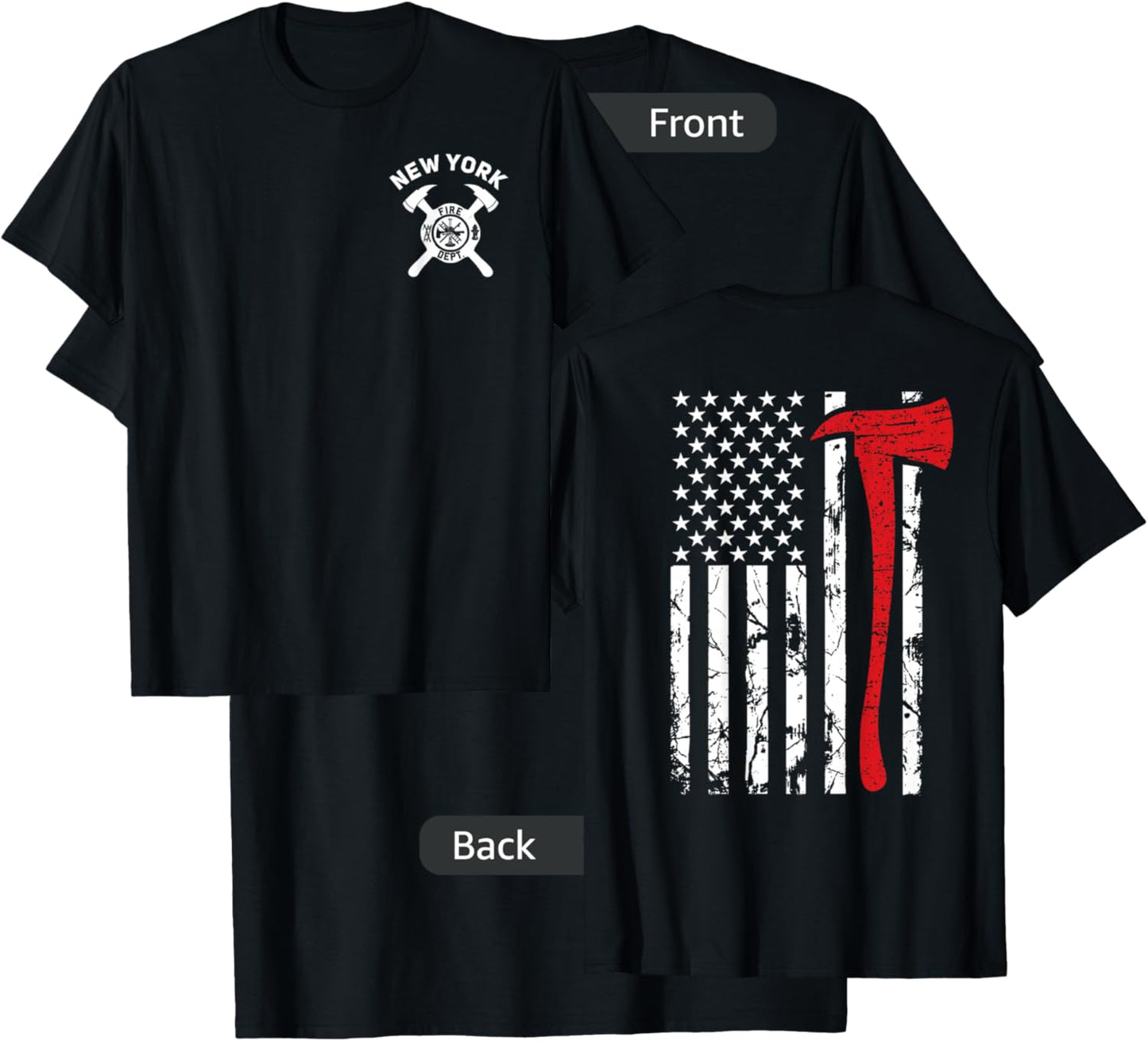 City Of New York Fire Department New York Firefighter T-Shirt - T-Shirt | Black