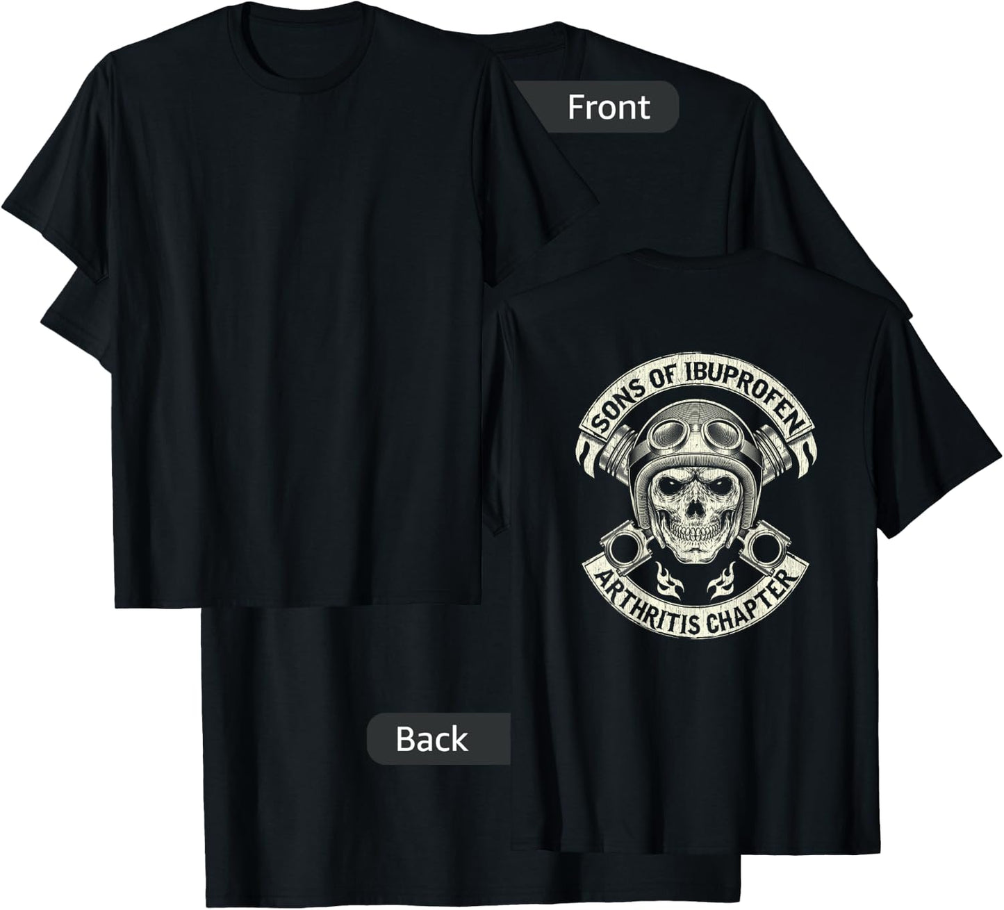 BACK PRINT Vintage Son of Ibuprofen Funny Biker T-Shirt - T-Shirt | Black