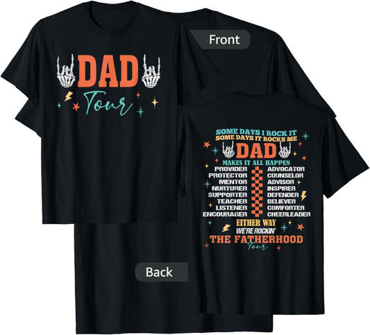 The Fatherhood Tour Dad Joke Rockin' Dad T-Shirt - T-Shirt | Black