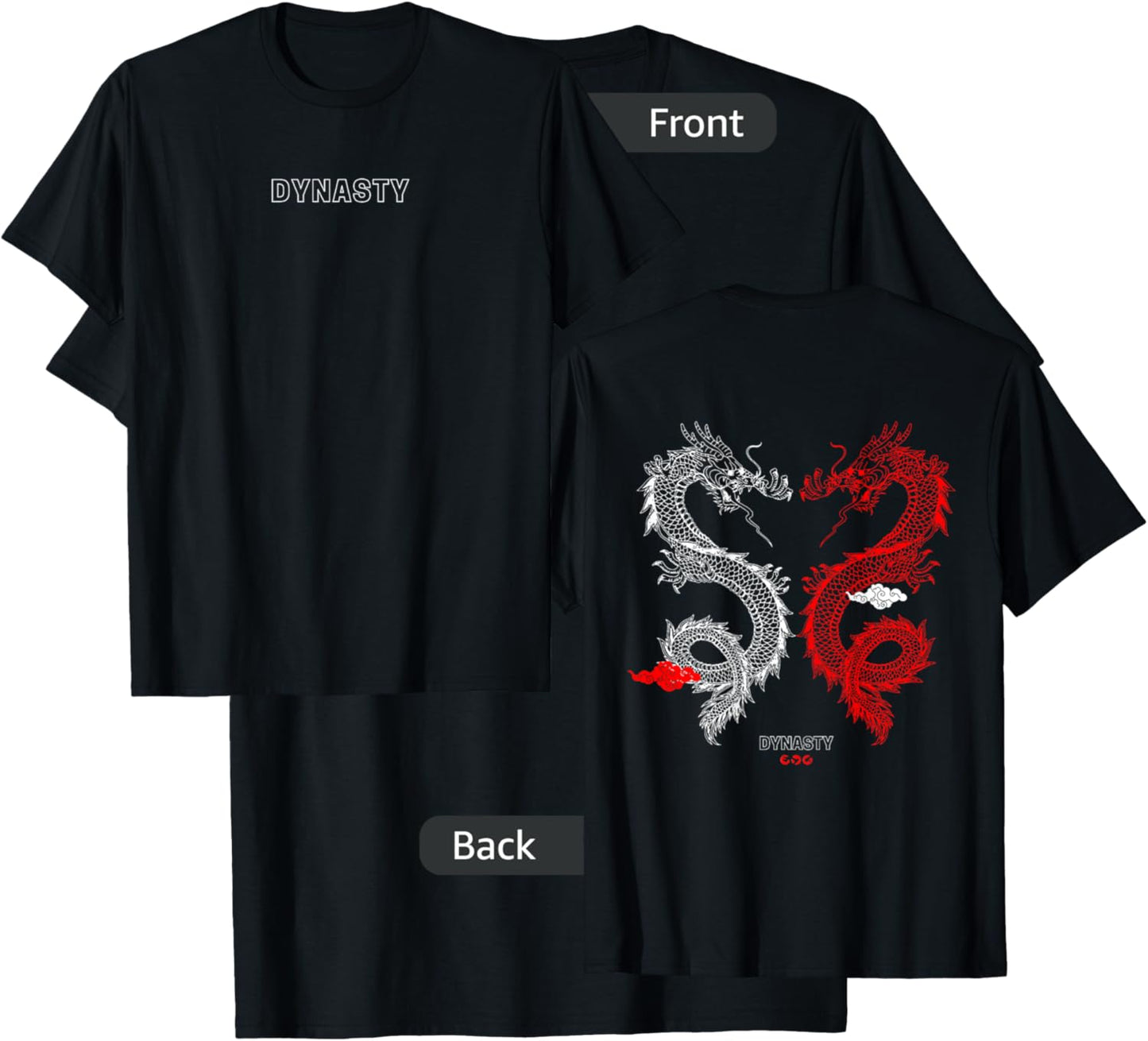Trendy Dynasty Dragon Gym Pump Cover T-Shirt - T-Shirt | Black