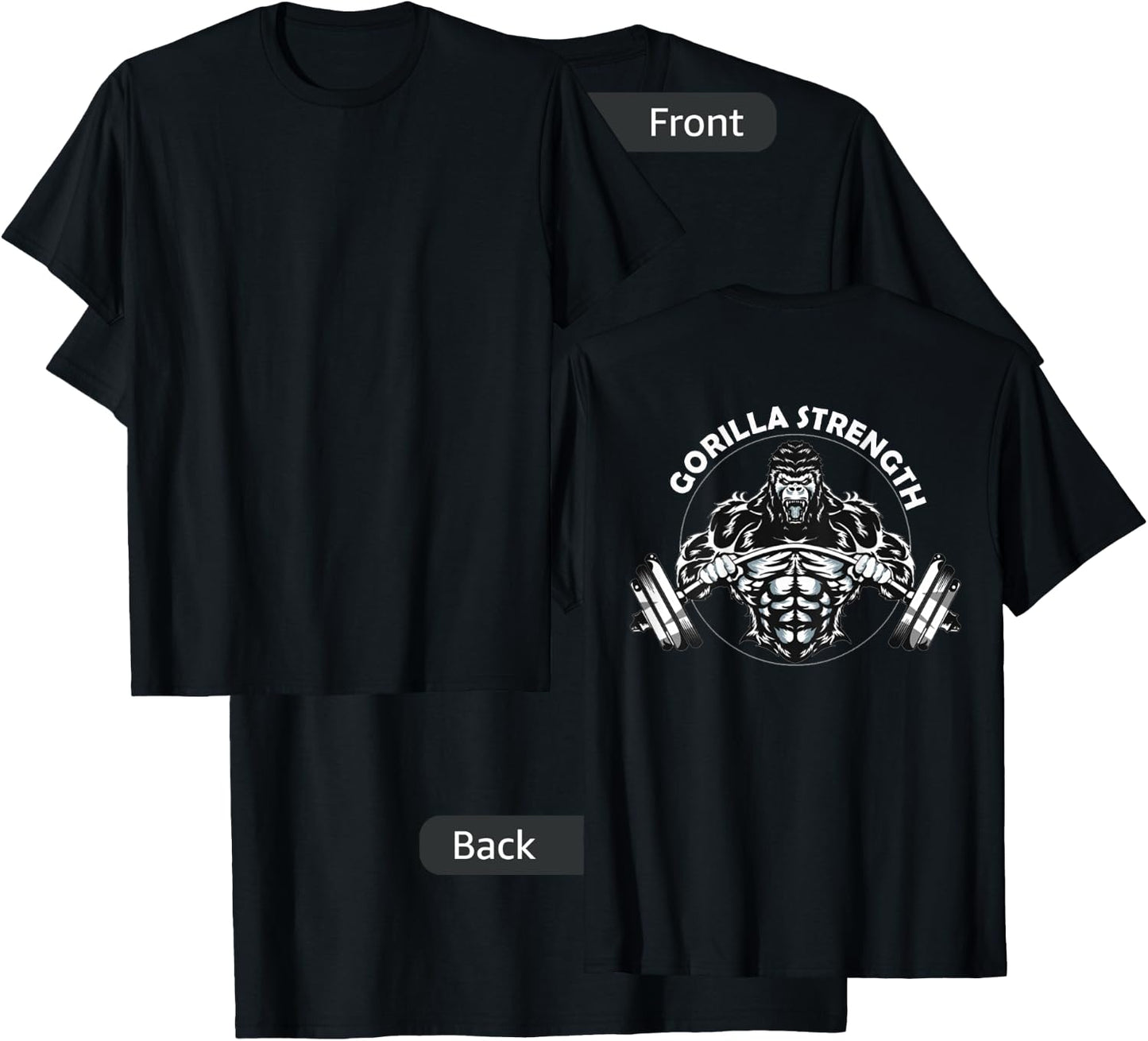 Gym Beast Gorilla Strength Apparel - Men's Classic Gym - Black - Small - Short Sleeve - - Classic Fit - Imported T-Shirt - T-Shirt | Black
