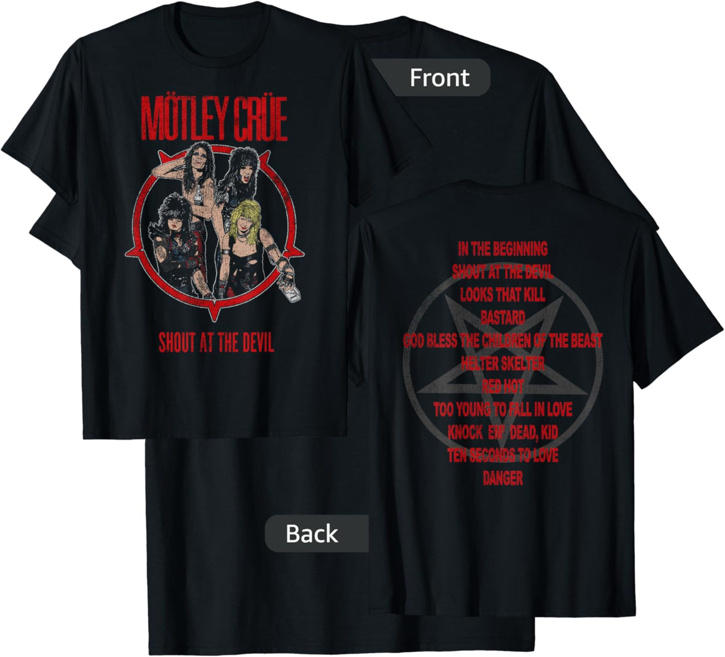 Mötley Crüe – SATD Tracklist T-Shirt - T-Shirt | Black