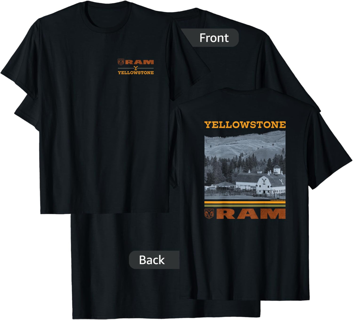 Yellowstone x Ram Trucks Scenic T-Shirt - T-Shirt | Black