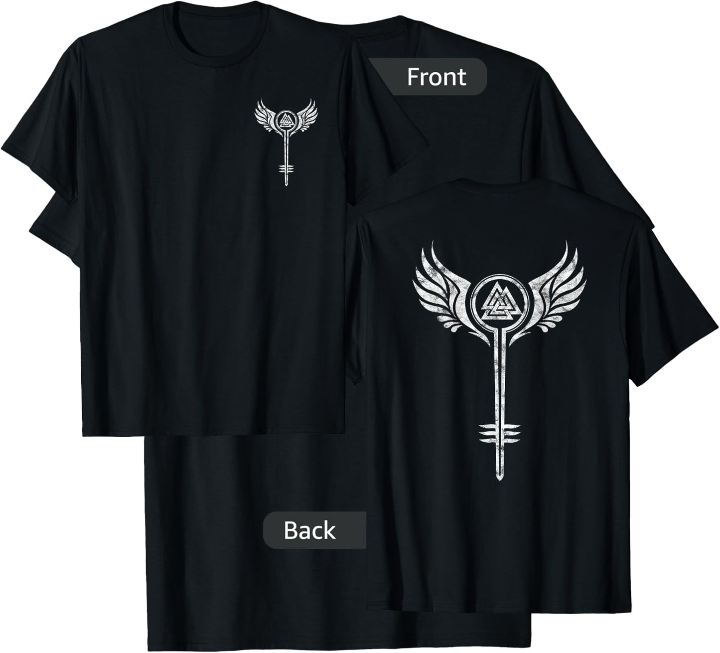 Valkyrie Shield Maid Symbol Valknut Viking Odin Viking T-Shirt - T-Shirt | Black