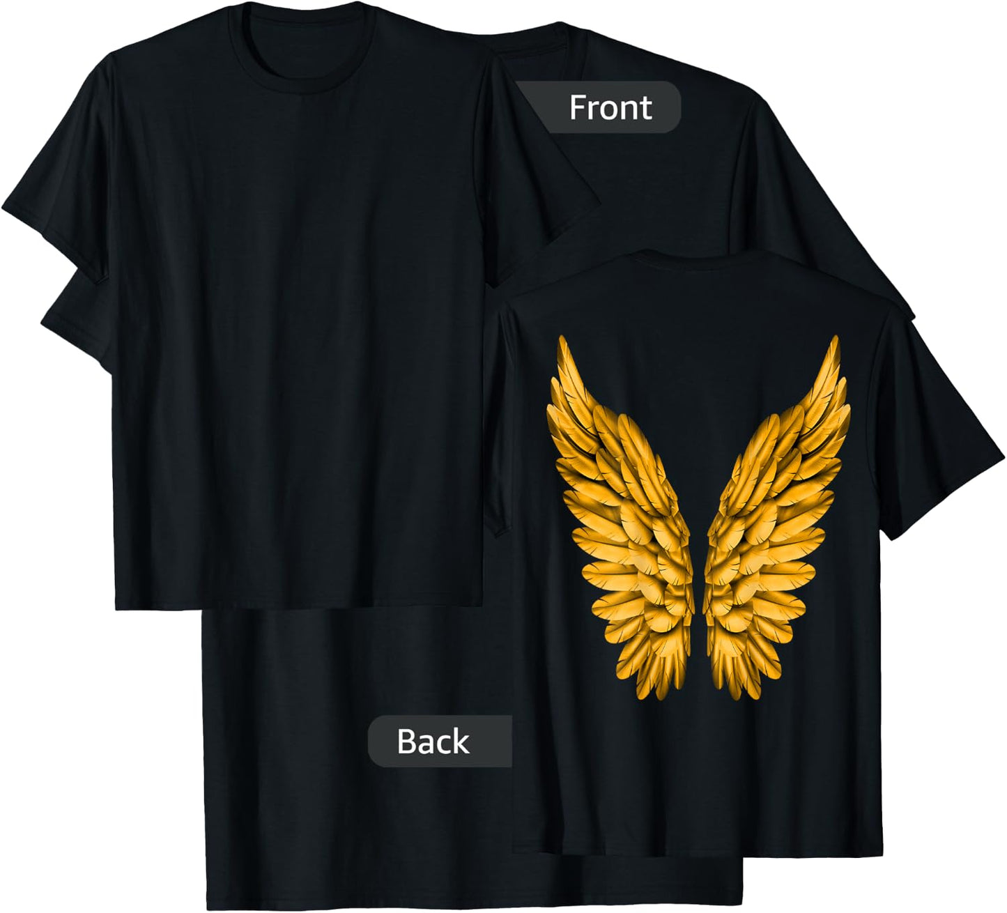 Angel Wings Freedom Guardian & Women Angel T-Shirt - T-Shirt | Black