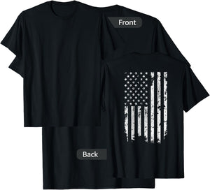 Vintage Distressed American Flag T-Shirt - T-Shirt | Black