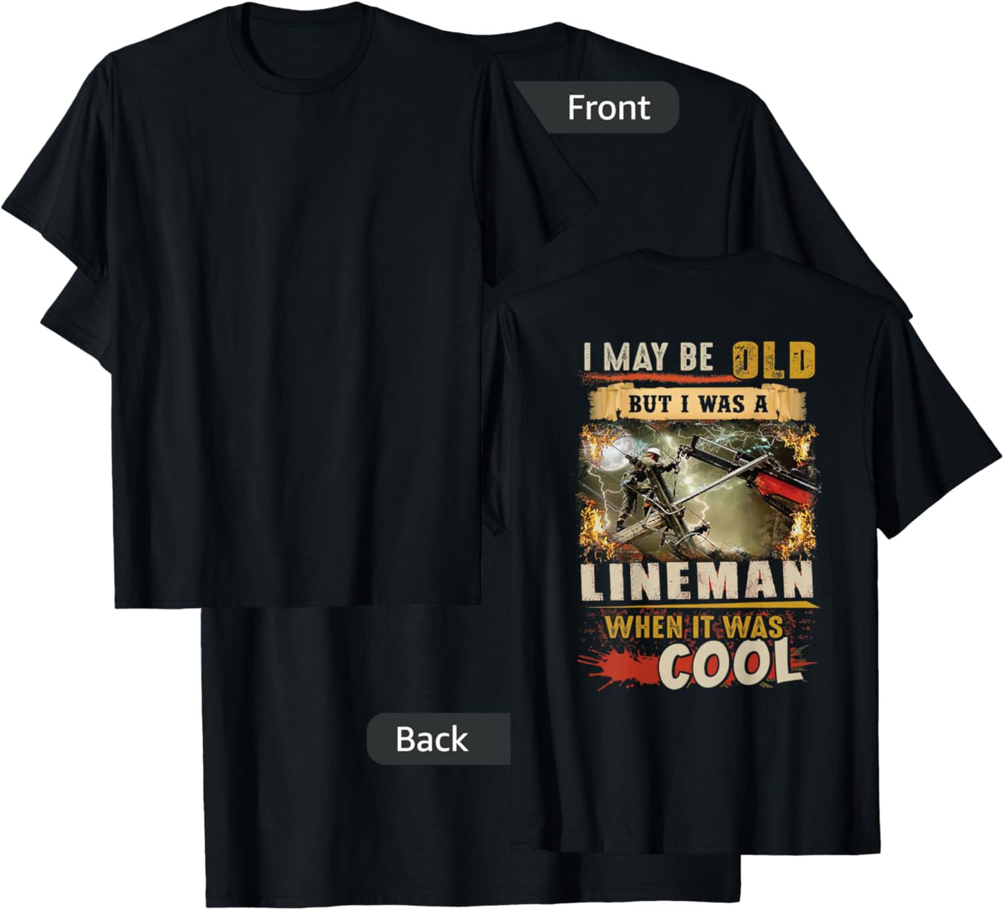 Retired Lineman Lineworker Power Lineman Retirement T-Shirt - T-Shirt | Black