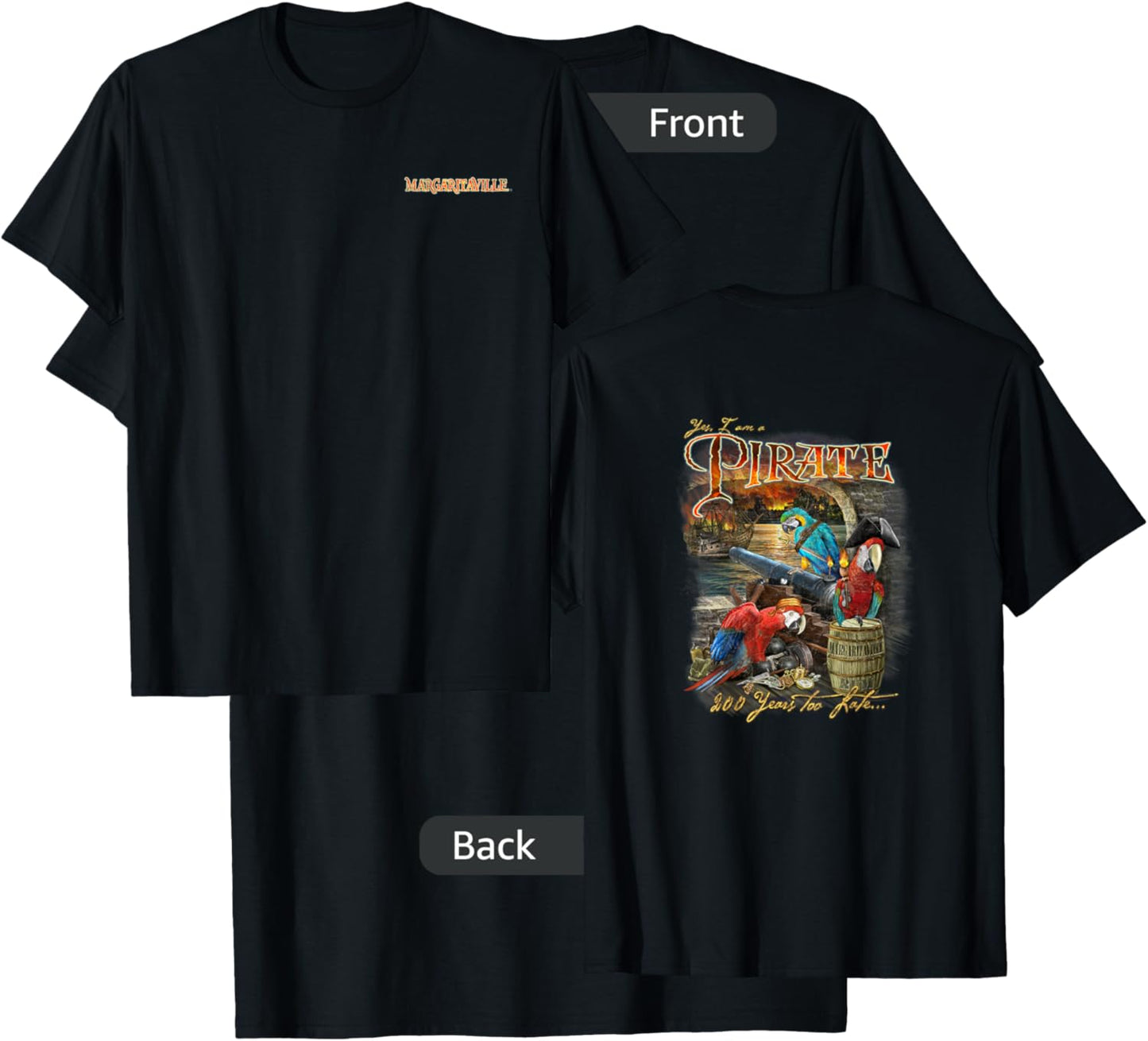 Margaritaville Pirate Parrot T-Shirt - T-Shirt | Black