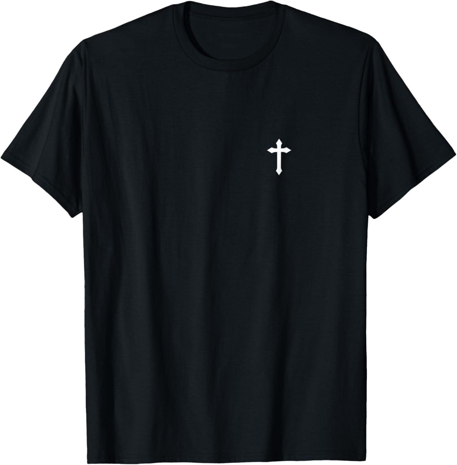 Christian Christ Cross Left Chest T-Shirt - T-Shirt | Black