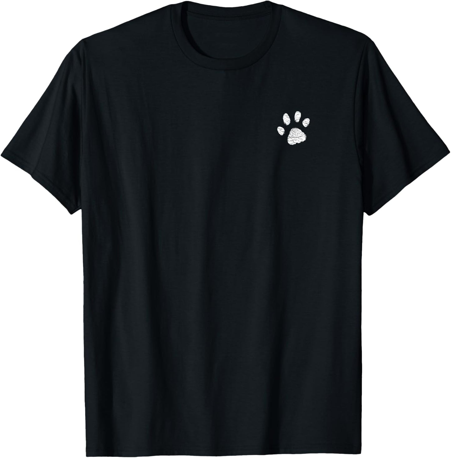 Dog Mom T Shirt | Left Chest Paw Print Women Men Dog Lover T-Shirt - T-Shirt | Black