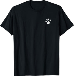 Dog Mom T Shirt | Left Chest Paw Print Women Men Dog Lover T-Shirt - T-Shirt | Black