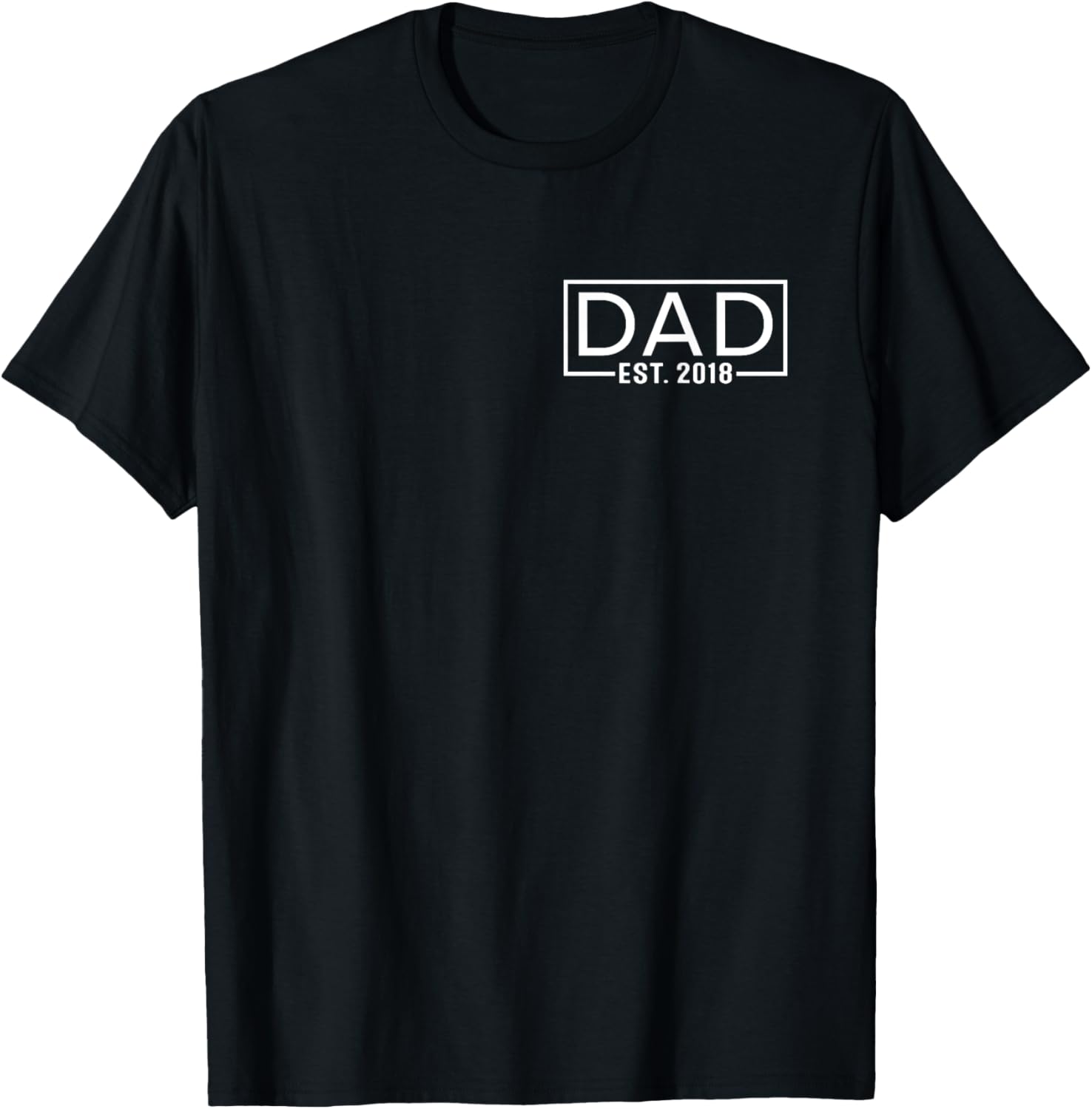 Father's Day Dad Est 2018 Logo Expect Pregnancy Announcement T-Shirt - T-Shirt | Black