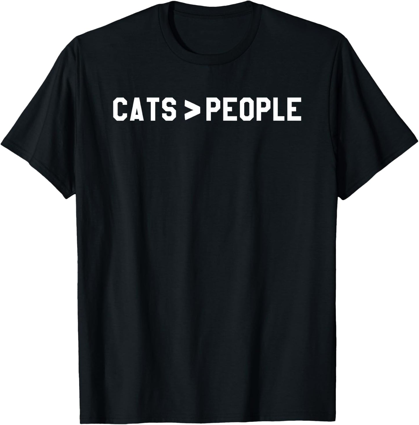 Cats Are Greater Than People Funny Cat Math Shirt Women Girls Kids T-Shirt - T-Shirt | Black