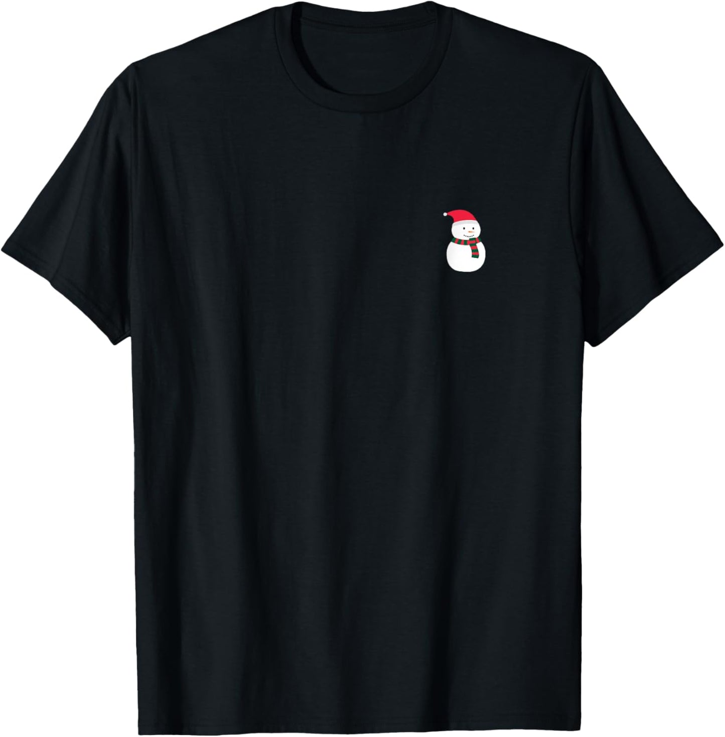 Snowman Christmas Subtle Minimal Funny Holiday Party Simple T-Shirt - T-Shirt | Black
