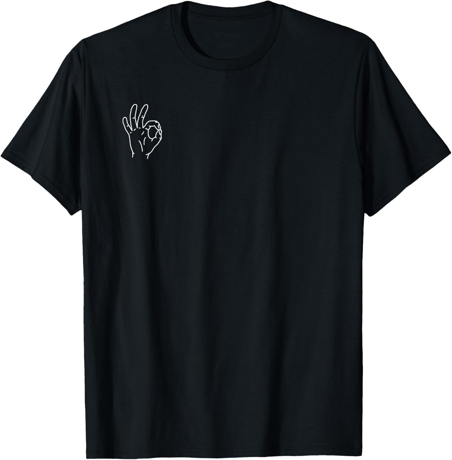 OK Symbol Hand Sign T-Shirt - T-Shirt | Black