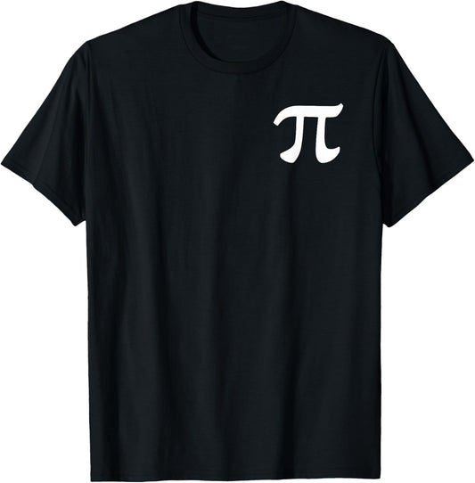 Pi Day Math Pi Symbol and 3.14 Numbers on the Back T-Shirt - T-Shirt | Black