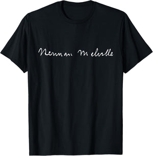 Herman Melville Reading Author Bookworm Autograph T-Shirt - T-Shirt | Black