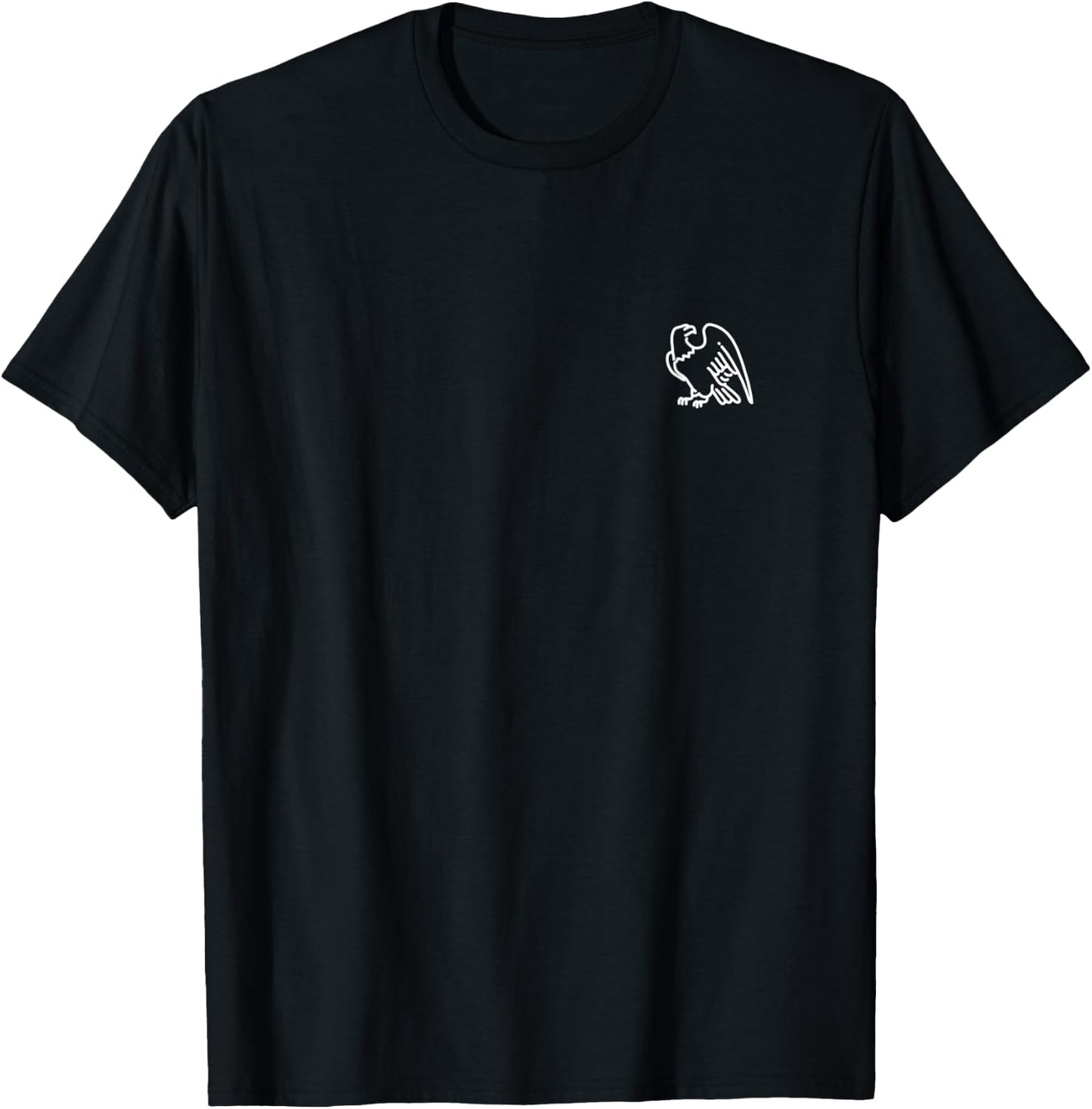 Bald Eagle Animal Badge Patch Line Art Outline Gift T-Shirt - T-Shirt | Black