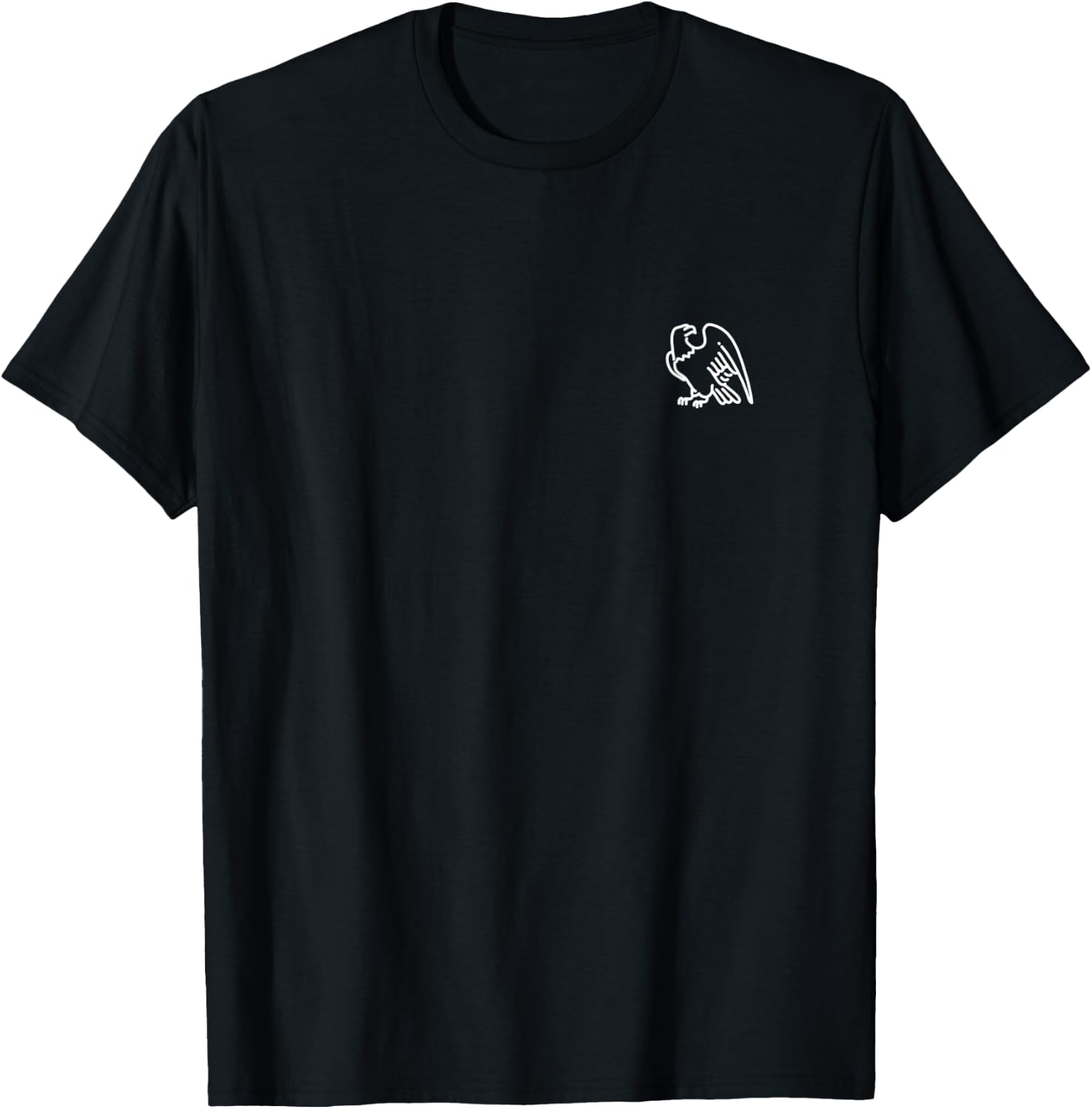 Bald Eagle Animal Badge Patch Line Art Outline Gift T-Shirt - T-Shirt | Black