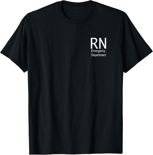 RN Registered Nurse Emergency Department T-Shirt - T-Shirt | Black