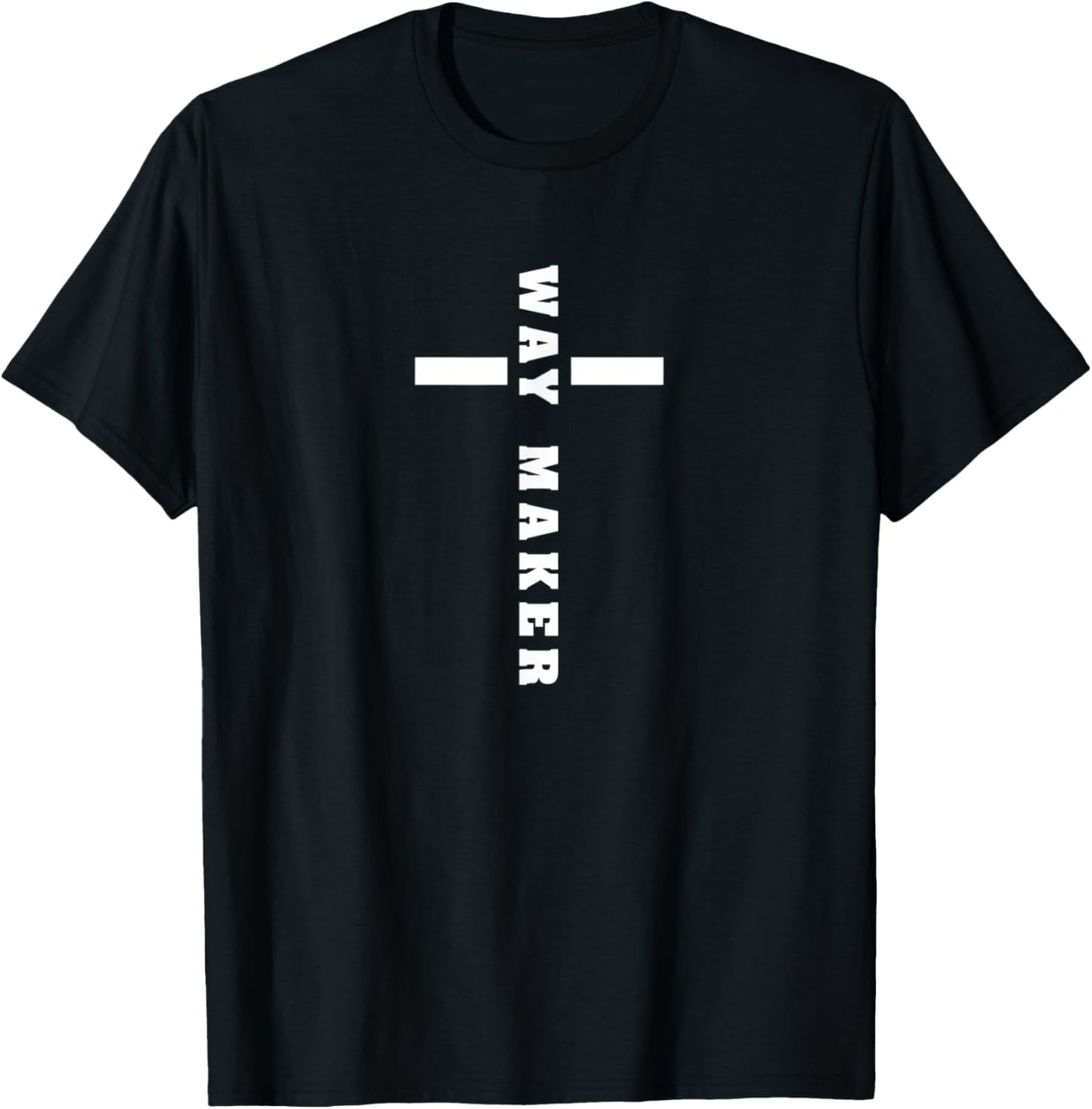 Way Maker Church Christ Jesus Cross Christian T-Shirt - T-Shirt | Black