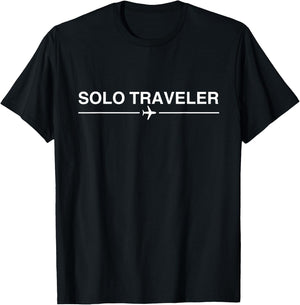solo Traveler travel the world T shirt for travelers nomads T-Shirt - T-Shirt | Black