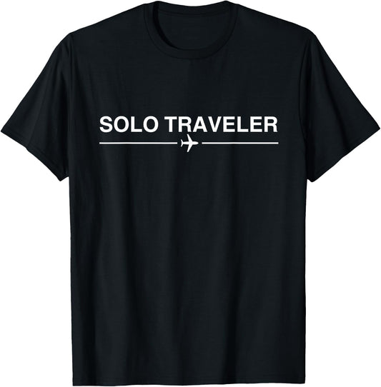 solo Traveler travel the world T shirt for travelers nomads T-Shirt - T-Shirt | Black