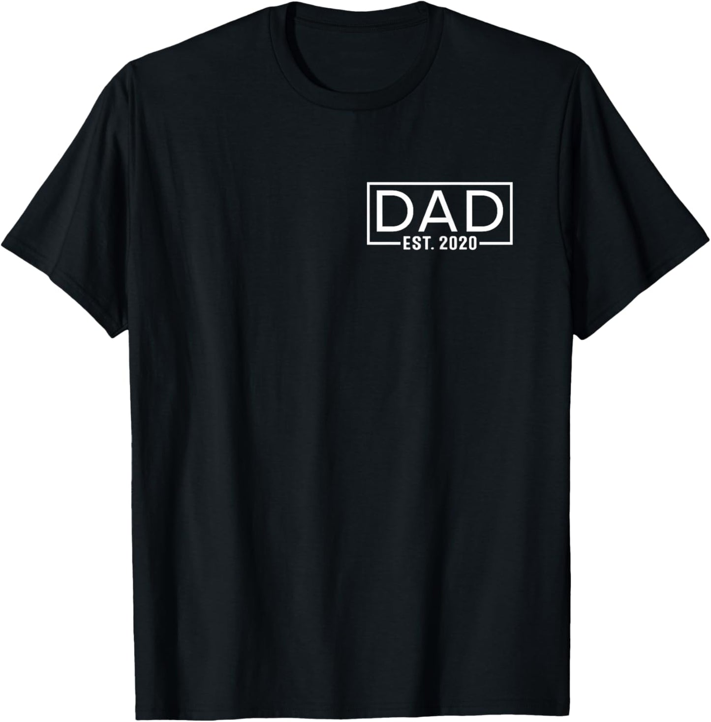 Father's Day Dad Est 2020 Logo Expect Pregnancy Announcement T-Shirt - T-Shirt | Black