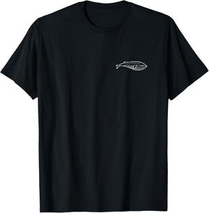 Blue Whale Animal Badge Patch Line Art Outline Gift T-Shirt - T-Shirt | Black