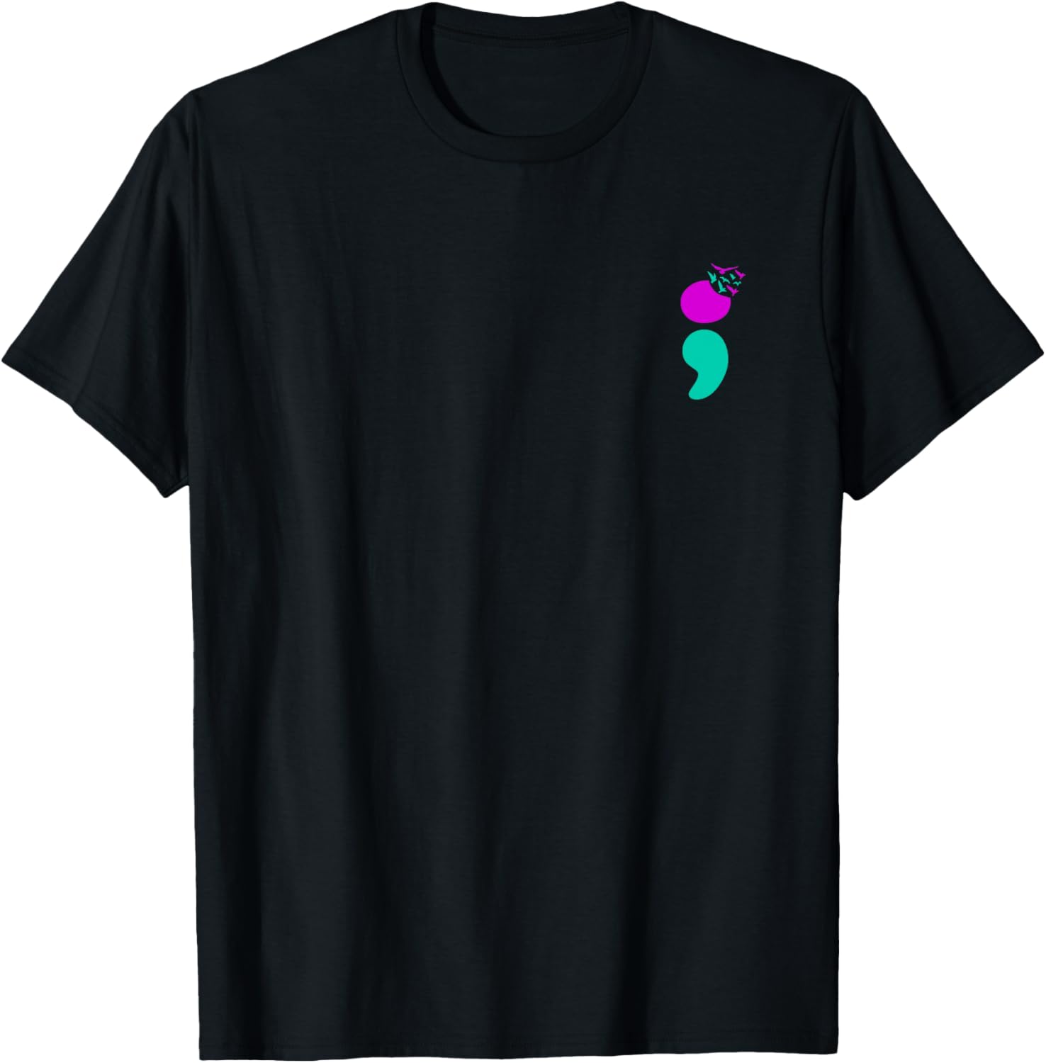 Semicolon Suicide Prevention Mental Health Suicide Awareness T-Shirt - T-Shirt | Black