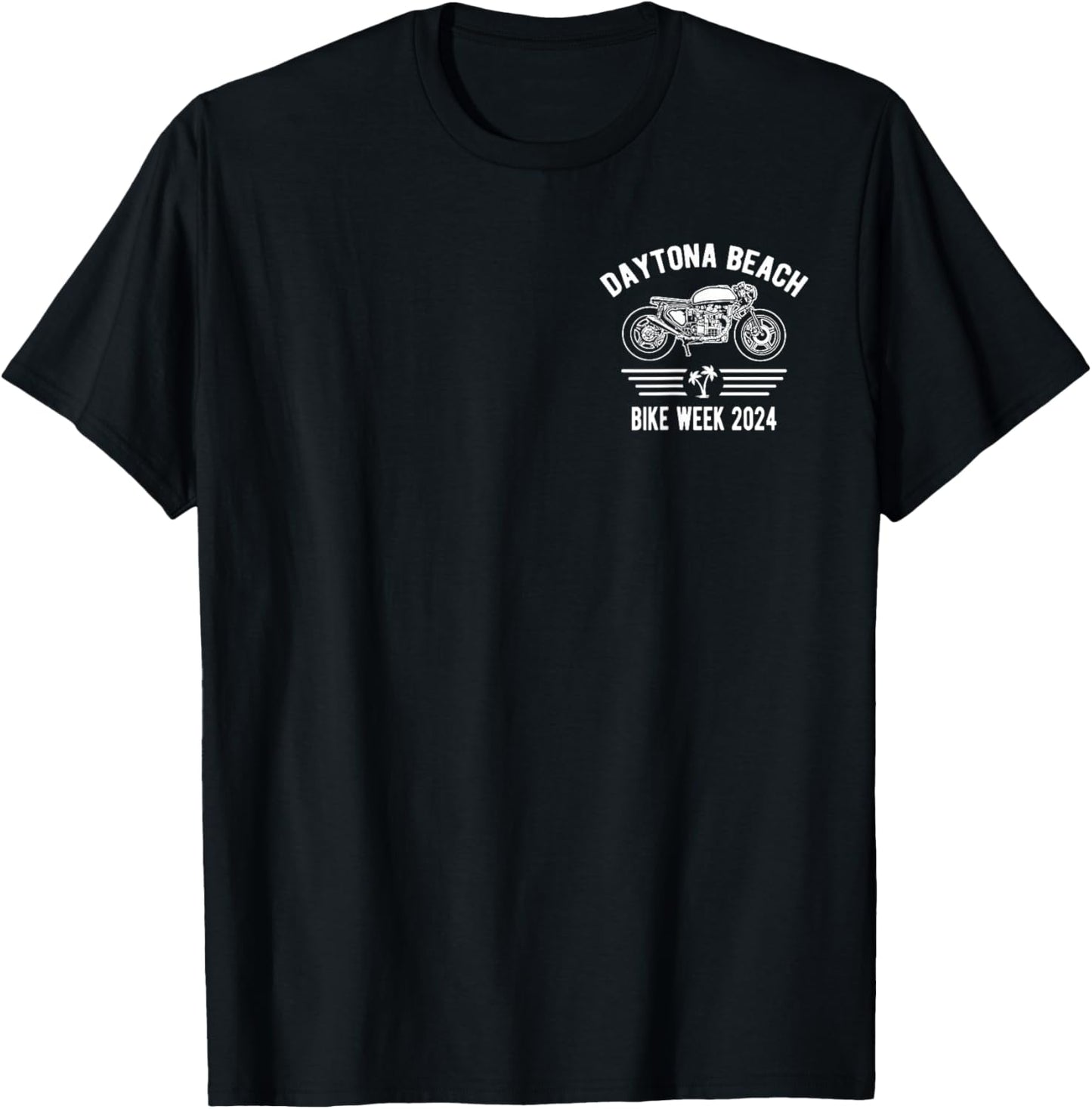 Daytona Beach Bike Week 2024 Retro Motorcycle Design T-Shirt - T-Shirt | Black