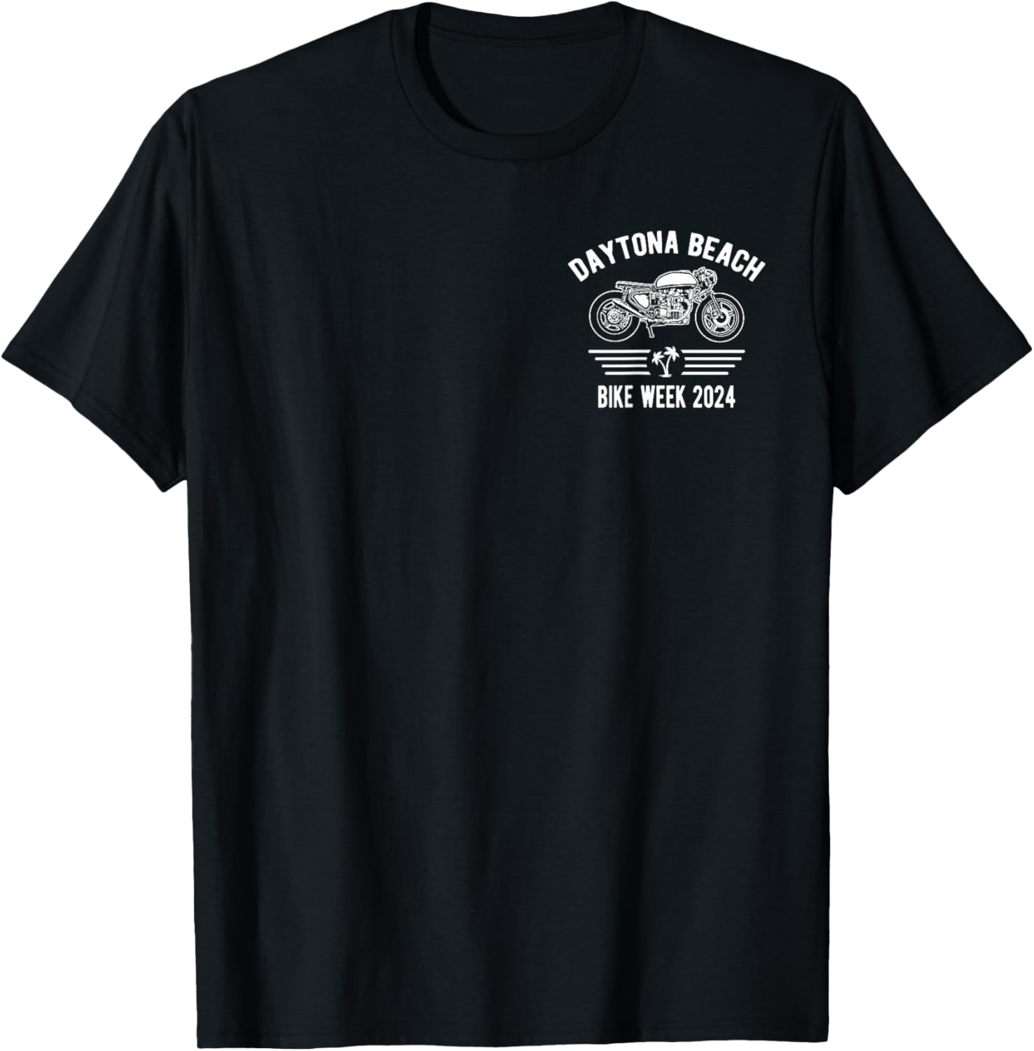 Daytona Beach Bike Week 2024 Retro Motorcycle Design T-Shirt - T-Shirt | Black