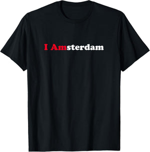 Amsterdam Holland Dutch Tourist Memento Souvenir I Love Gift T-Shirt - T-Shirt | Black