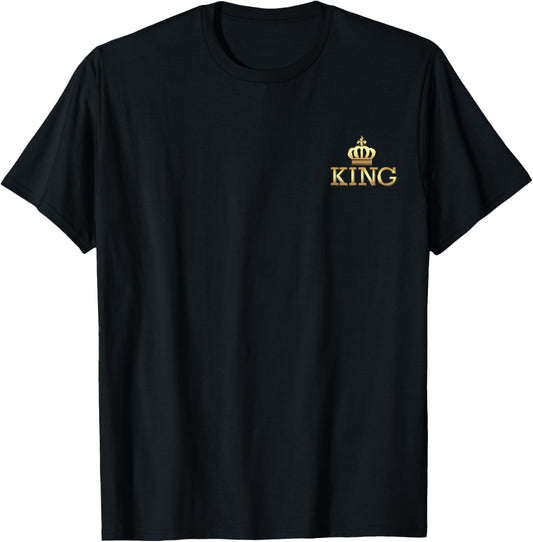 King with Crown Cool Funny Graphic Design Men Boy T-Shirt - T-Shirt | Black