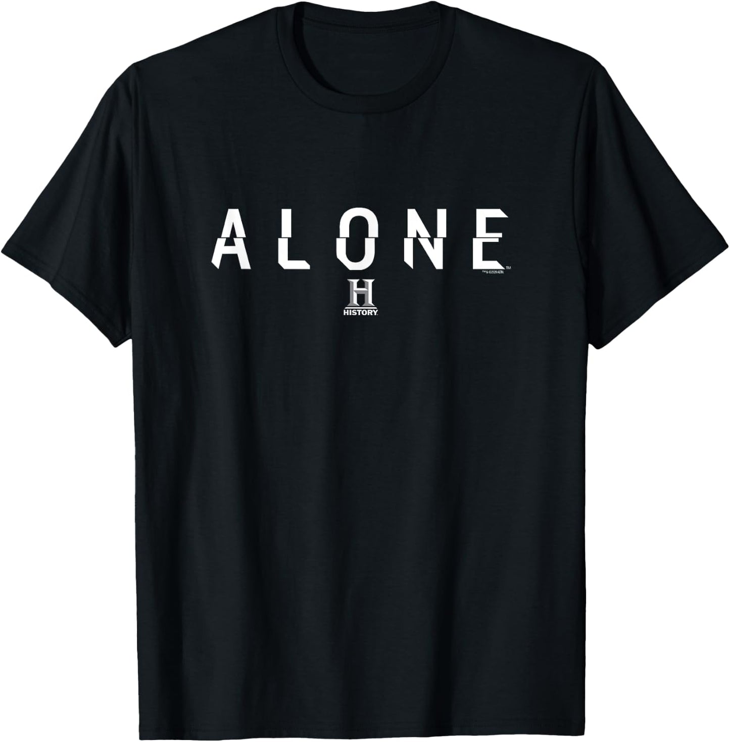 A&E Men's Classic Fit Black Short Sleeve Alone Logo T-Shirt - T-Shirt | Black