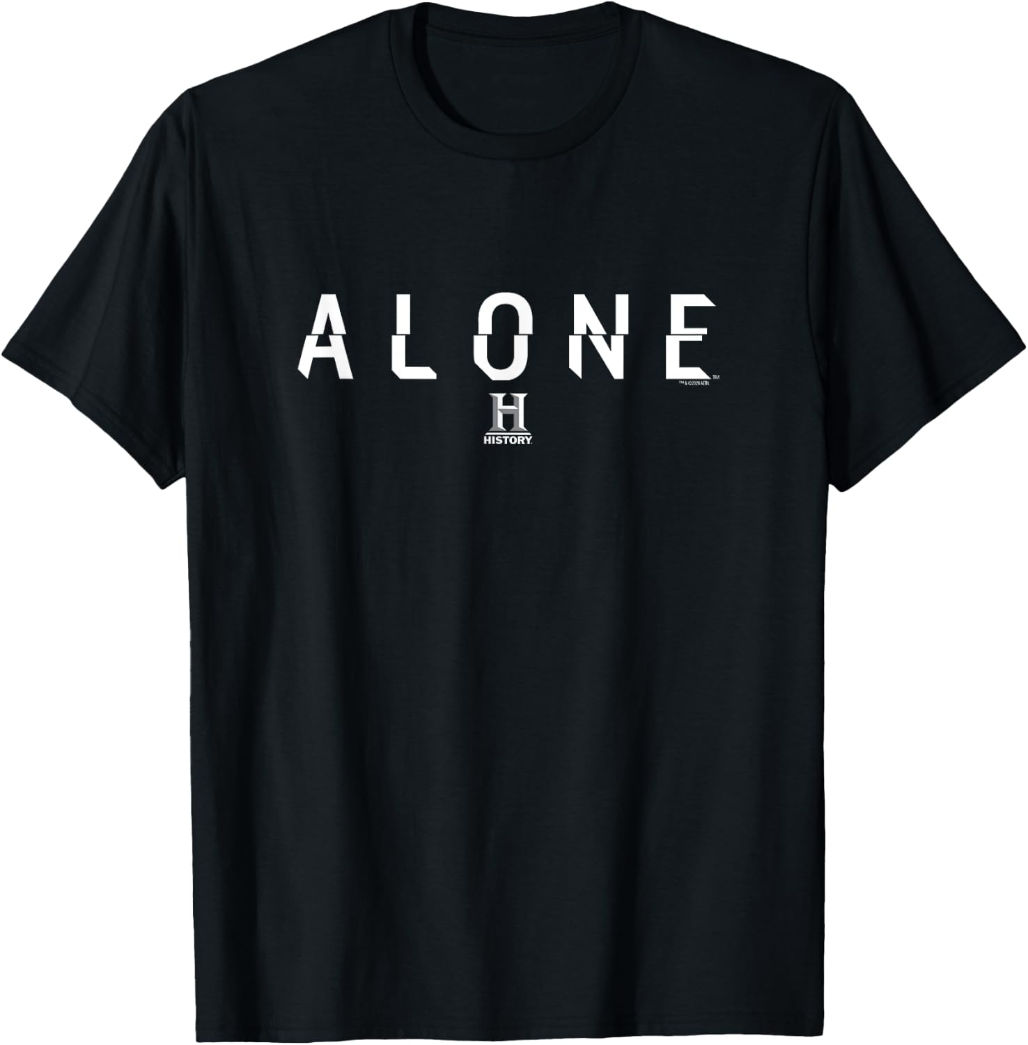 A&E Men's Classic Fit Black Short Sleeve Alone Logo T-Shirt - T-Shirt | Black