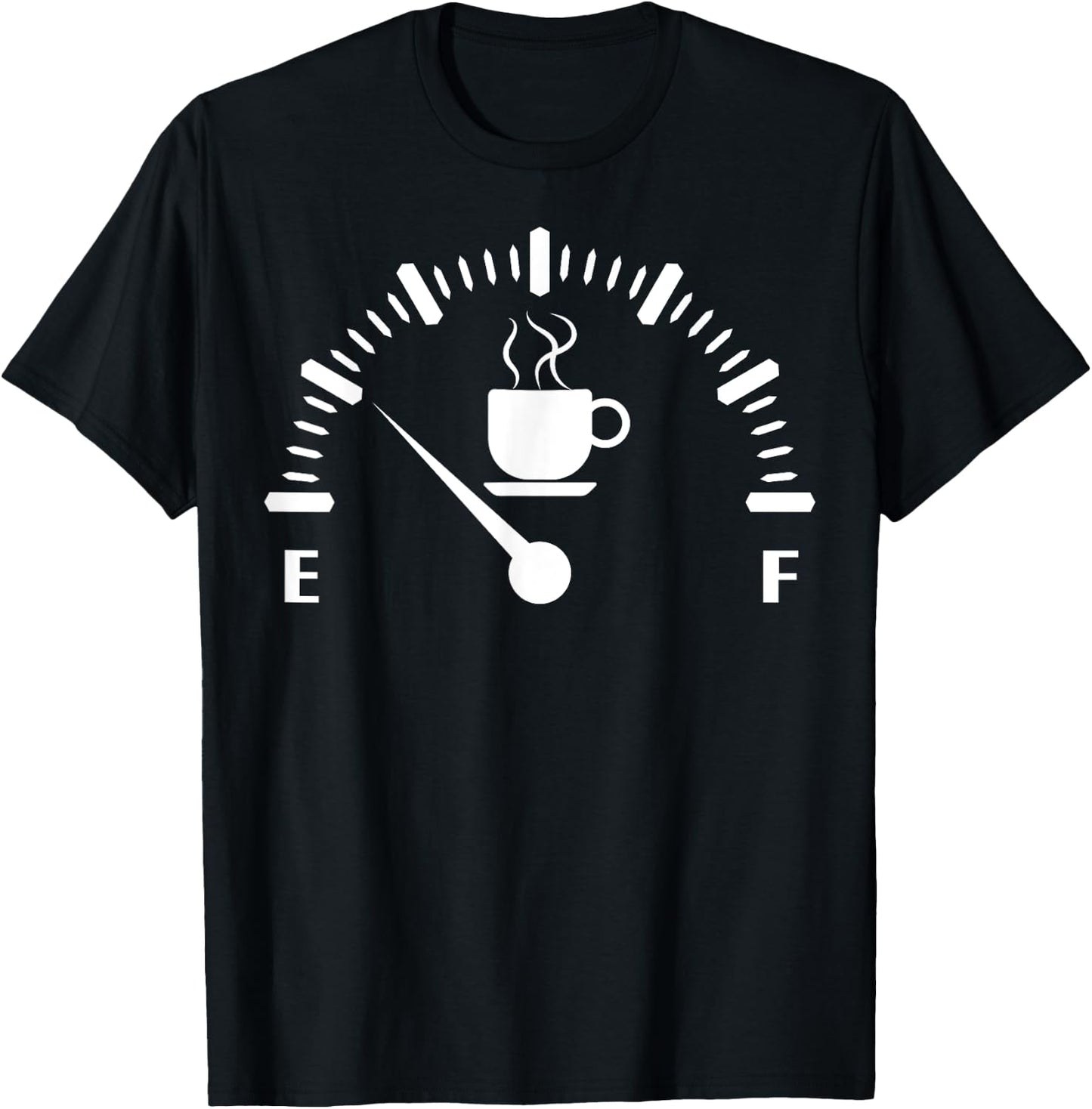 Funny Coffee Low, Coffee Empty, Low Coffee Gauge T-Shirt - T-Shirt | Black
