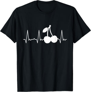 Heartbeat Cherries T-Shirt - T-Shirt | Black