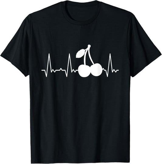 Heartbeat Cherries T-Shirt - T-Shirt | Black