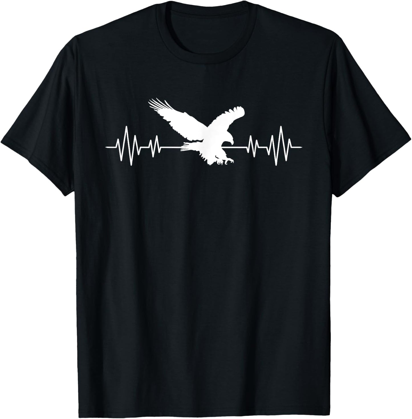 Great USA Eagle Heartbeat Funny American Bird Gift Men Women T-Shirt - T-Shirt | Black